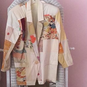 RARE OVERSIZED SHOULDER PADDED FLORAL BLAZER,